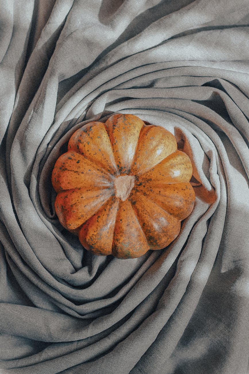 pumpkin in a scrunched up fabric
