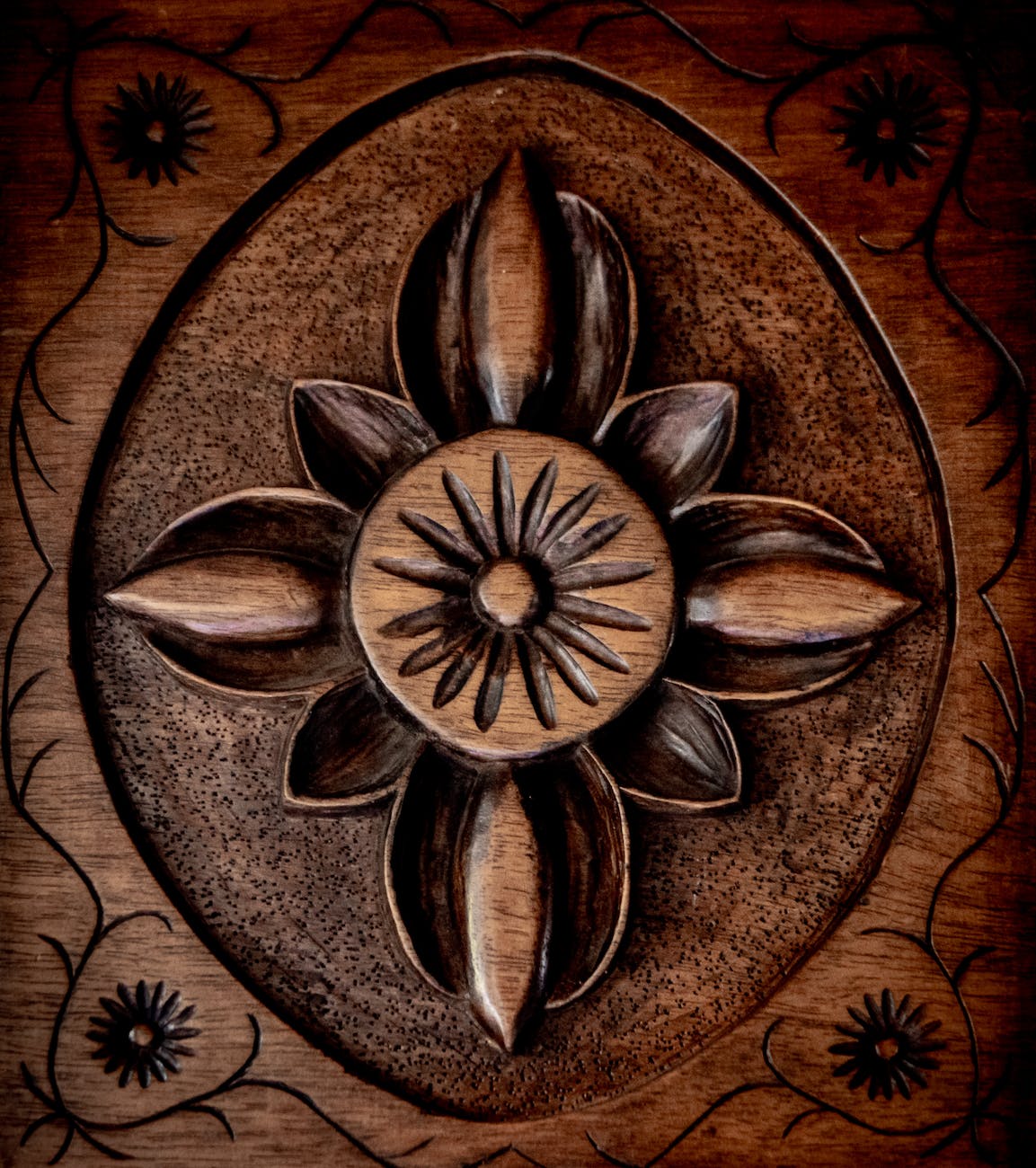 embossed wood carving design