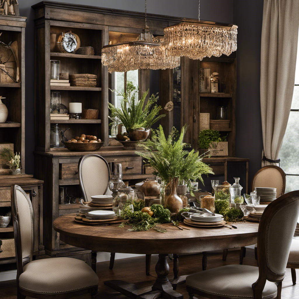 An image featuring a rustic wooden table adorned with an assortment of beautifully curated antique décor pieces, showcasing Decor Steals' unique concept of offering exclusive steals to transform your space effortlessly
