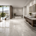 An image showcasing a pristine marble tile floor, with patterns and colors that exude elegance and luxury