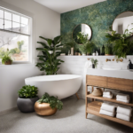 An image showcasing a small bathroom transformed into a cozy oasis