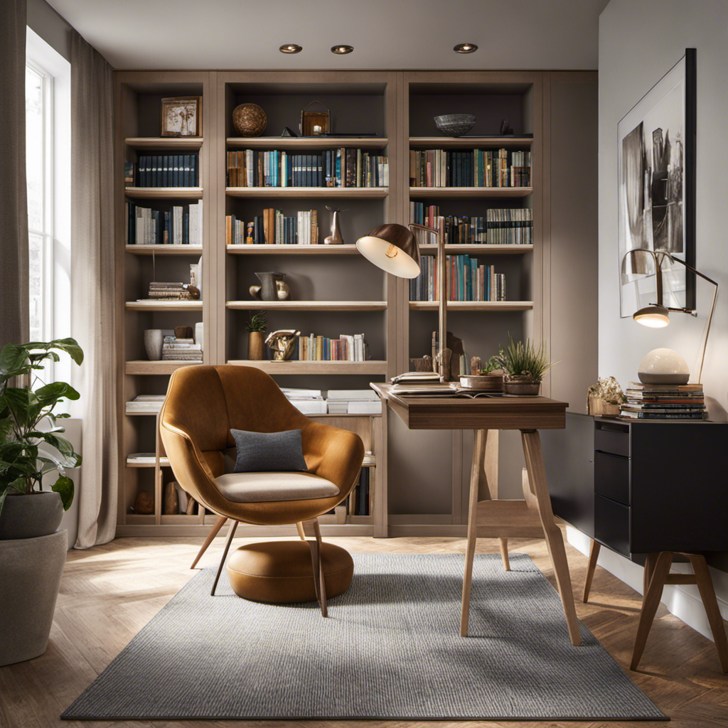 An image showcasing a cozy small study room