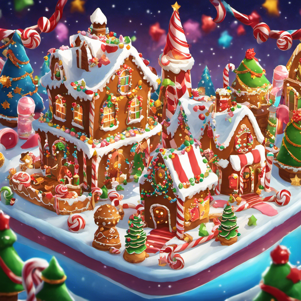 An image showcasing a vibrant, whimsical kingdom adorned with exquisite cookie-themed decorations