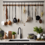 An image showcasing a variety of alternative methods for hanging decor, such as adhesive hooks, tension rods, and wire systems