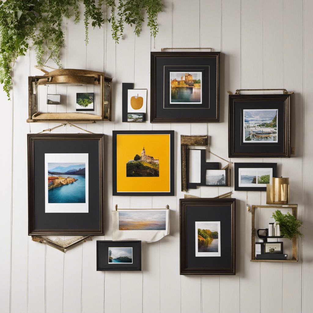 An image showcasing a step-by-step guide on hanging Studio Decor frames