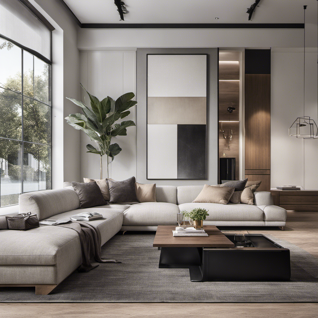 An image that showcases a stylish living room with a minimalist aesthetic, featuring clean lines, neutral colors, and a blend of natural textures like wood and concrete, inviting readers to explore their decor style