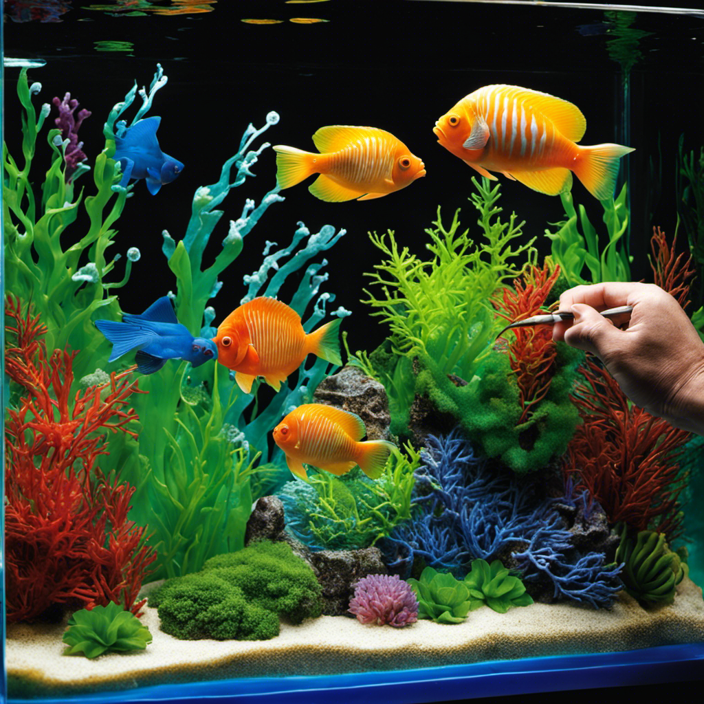 An image capturing the step-by-step process of crafting fiberglass resin aquarium decor