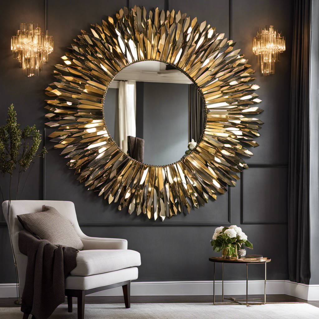 A captivating image showcasing a step-by-step tutorial on crafting mirror wall decor