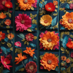 An image showcasing a step-by-step guide on transforming vibrant fabric into stunning wall decor