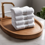 An image showcasing a step-by-step guide on rolling hand towels for decor