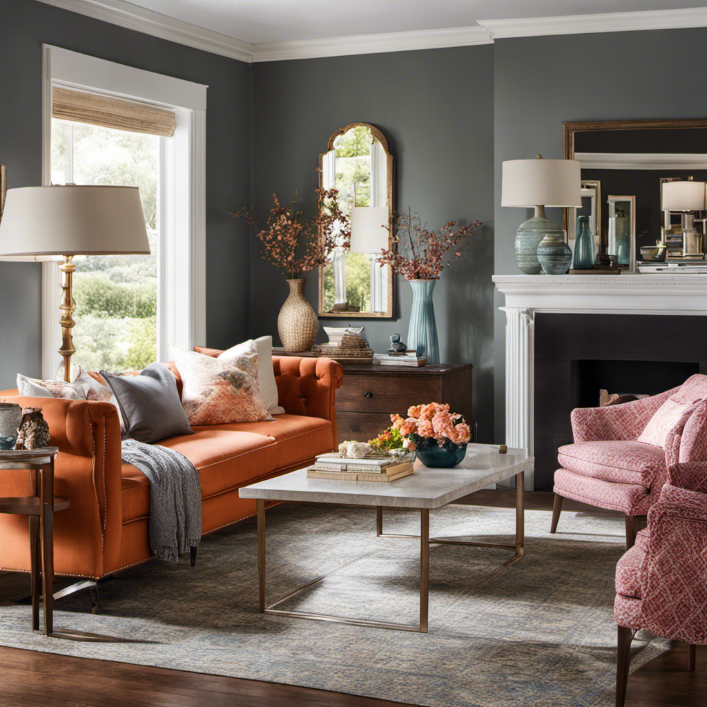 An image showcasing a beautifully arranged and color-coordinated living room, with tasteful wall art, plush furniture, and unique decor accents, inspiring readers to embark on their own successful home decor business