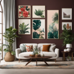 An image showcasing an elegant, well-lit room with vibrant wall art, cozy furniture, and carefully curated decor items like throw pillows, plants, and vintage accents, inspiring readers to start their own successful decor business
