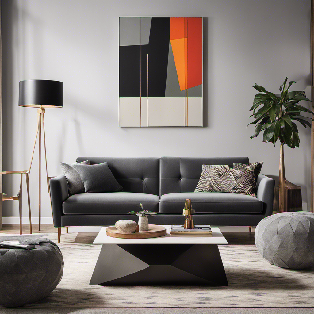 An image showcasing a modern living room transformed with trending decor