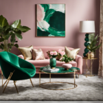 An image showcasing a sophisticated living room with a vibrant color palette for a blog post on the trendiest home decor colors in 2016