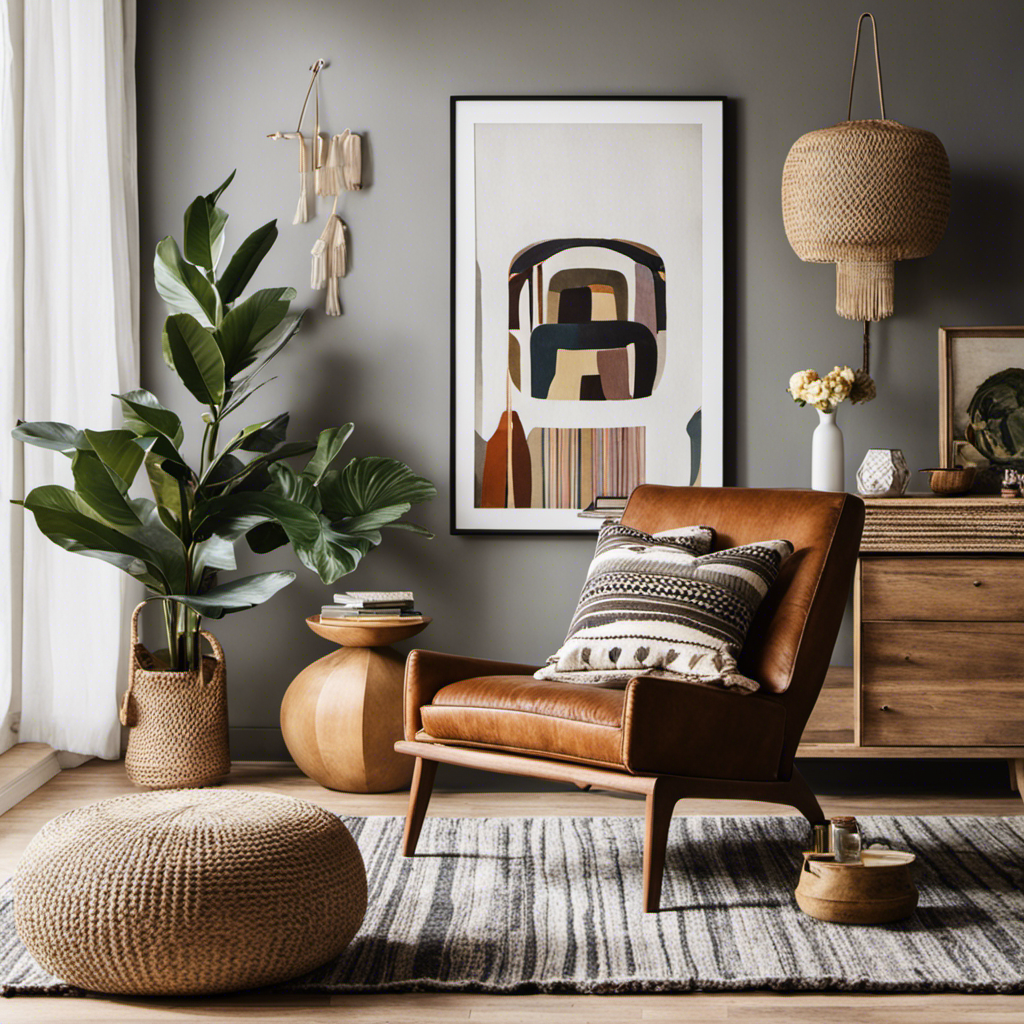 An image showcasing a variety of stylish home decor elements, such as a mid-century modern chair, bohemian textiles, minimalist artwork, and farmhouse-style accessories, providing visual inspiration for the "What Is My Home Decor Style Quiz" blog post