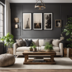 An image featuring a cozy living room with a mix of modern and rustic elements