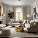 An image showcasing a harmonious blend of contemporary and traditional elements, with a neutral color palette and clean lines softened by ornate accents