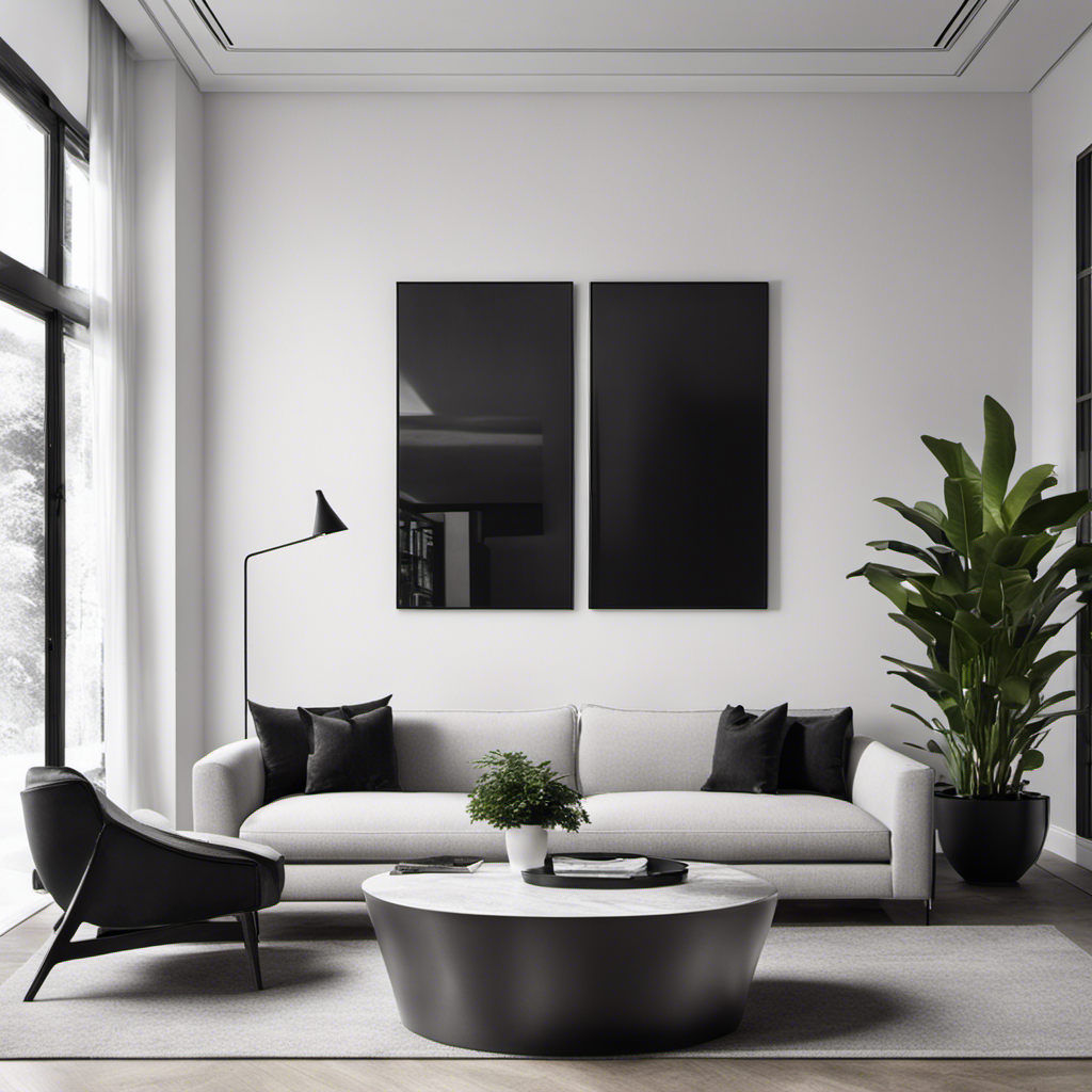 An image showcasing a minimalist living room with sleek, monochromatic furniture, a single statement piece of artwork, and strategically placed plants, reflecting a sophisticated and refined personality through its clean lines and curated simplicity