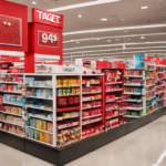 An image showcasing a vibrant Target store aisle, filled with stylish home decor items
