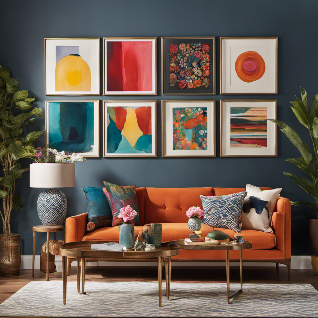 An image showcasing a vibrant gallery with diverse wall decor options