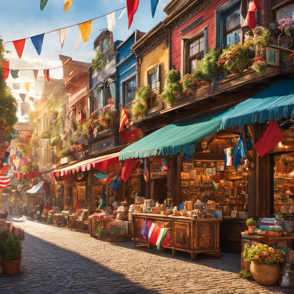 An image showcasing a vibrant marketplace bursting with unique decor treasures