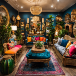 An image capturing the vibrant interior of a bustling wholesale home decor market