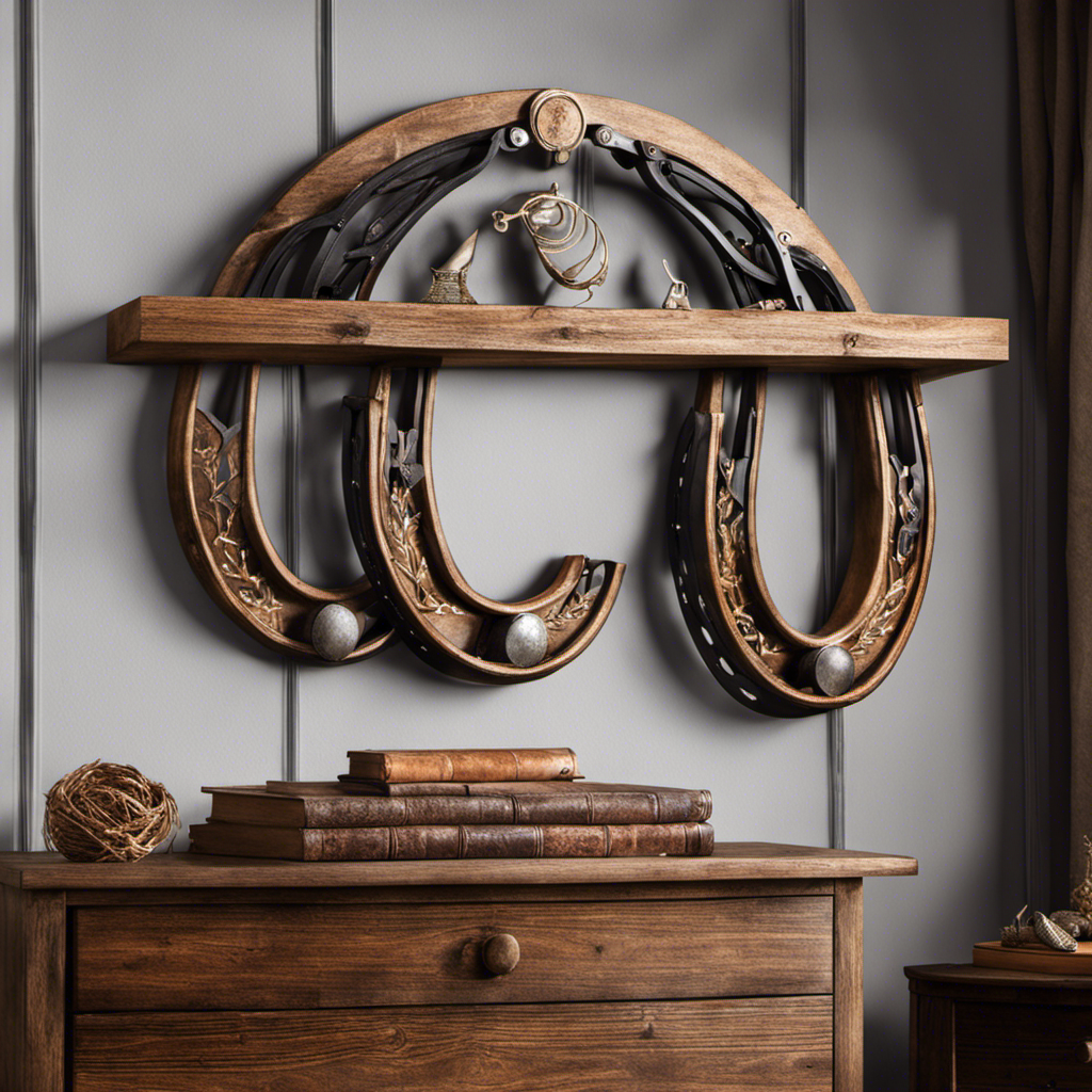 An image showcasing horseshoe decor hung on a wall
