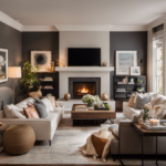 An image showcasing a cozy living room with a crackling fireplace, soft ambient lighting, plush throw pillows, and a gallery wall adorned with carefully curated artwork, inviting readers to appreciate the art of home decor