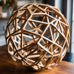 An image showcasing a step-by-step guide to crafting captivating geometric sphere decor