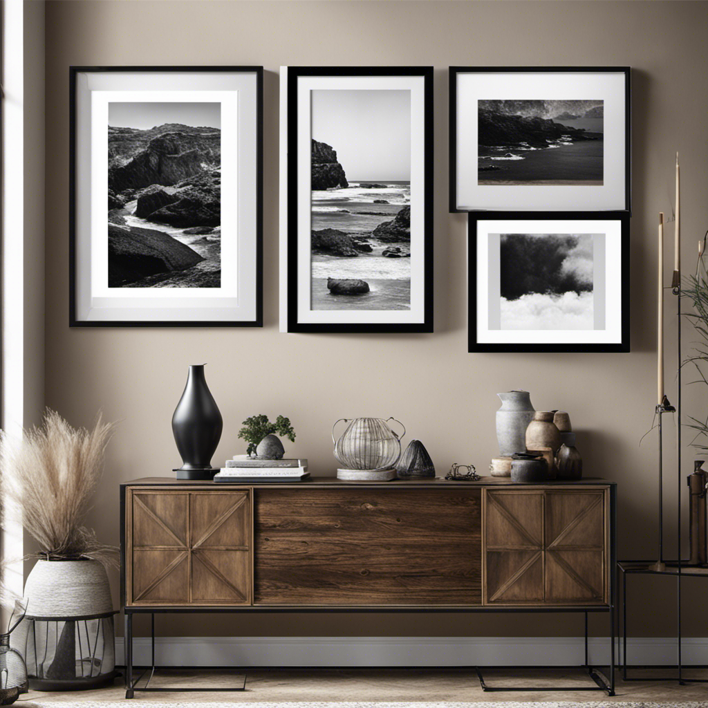 An image showcasing diverse wall decor styles - from minimalist black and white frames on a crisp white wall, to vibrant gallery walls with eclectic mix of artwork, capturing the essence of choosing the perfect style for your space