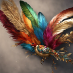 An image showcasing a pair of skilled hands meticulously crafting a decorative ArcheAge item, using vibrant and intricate materials like colorful feathers, delicate beads, and shimmering gemstones