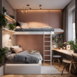 An image showcasing a cozy small bedroom adorned with a minimalist color palette
