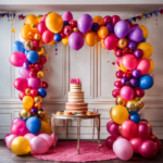 An image showcasing a vibrant, festive room decorated for a birthday celebration