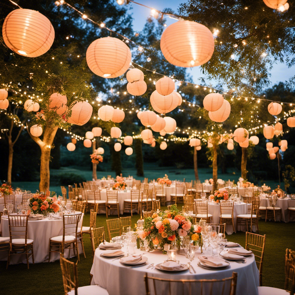An image featuring a charming outdoor wedding setting