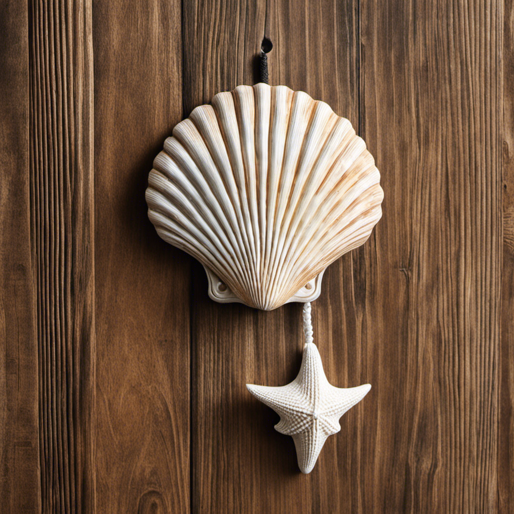 An image showcasing the step-by-step process of crafting a seashell wall hook decor