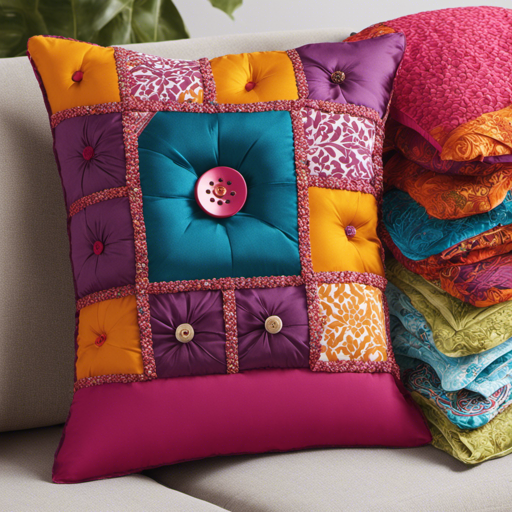 An image showcasing a step-by-step guide on recovering decor pillows using vibrant nylon and cotton fabric