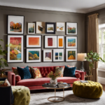 An image capturing a cozy living room with a gallery wall