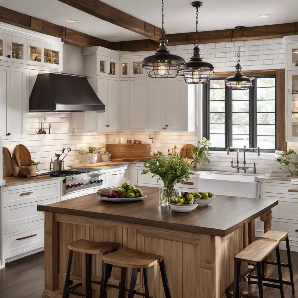 An image showcasing a kitchen with sleek white subway tile and elegant wainscoting