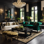 An image showcasing a sophisticated black and cream decor
