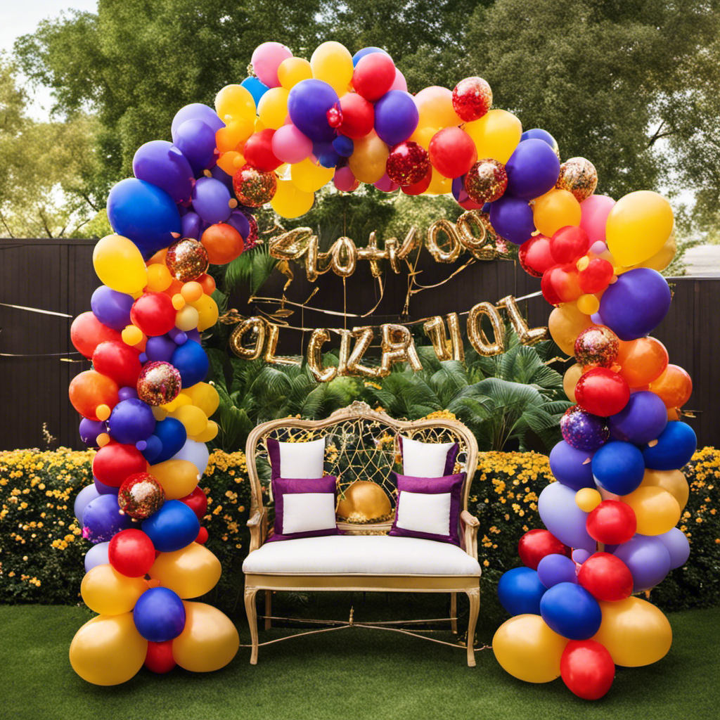 An image showcasing a vibrant outdoor graduation party setup