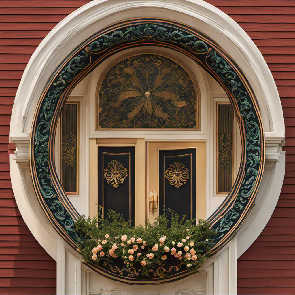 An image showcasing a charming half-circle decor adorning the exterior of a house