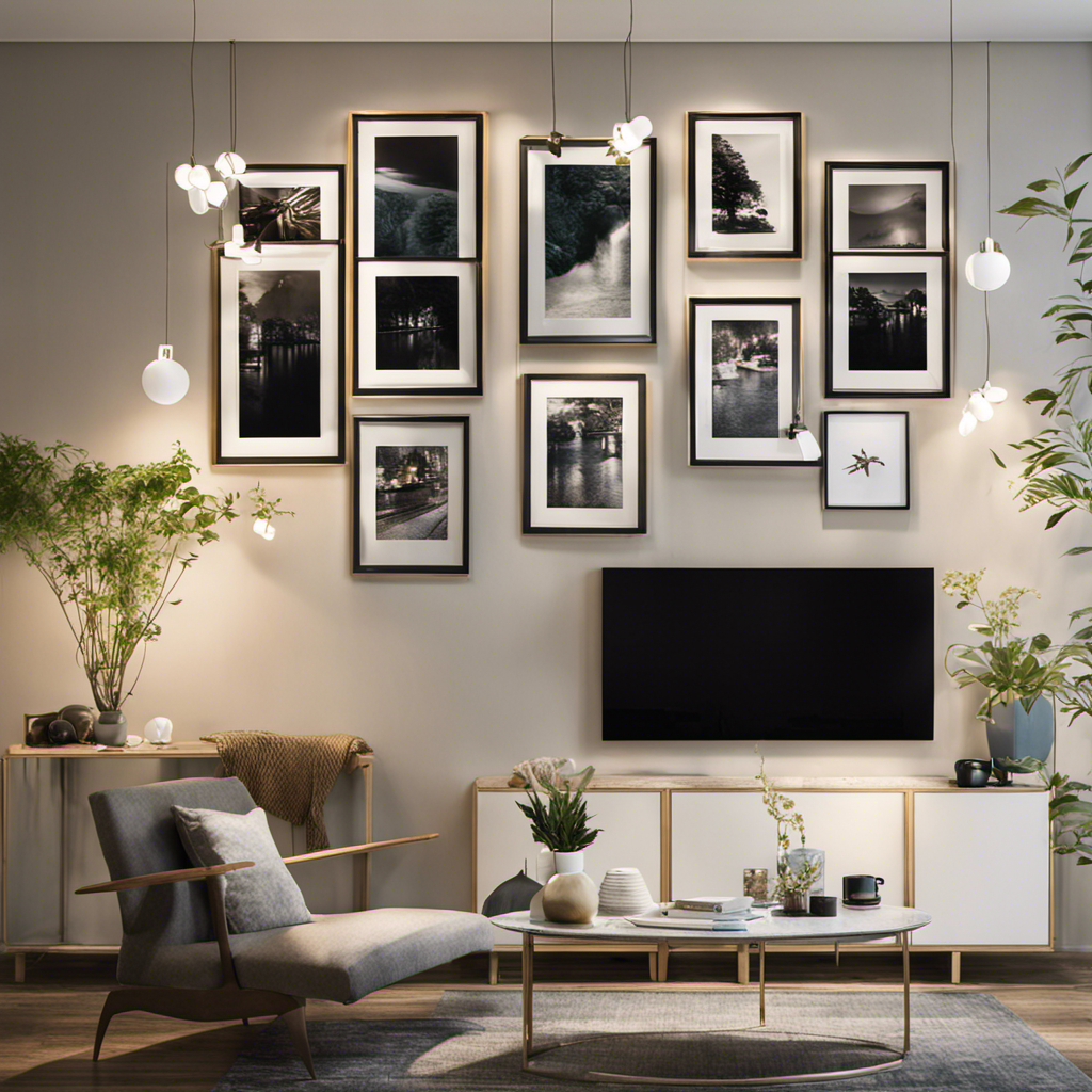 An image showcasing a beautifully decorated living room wall