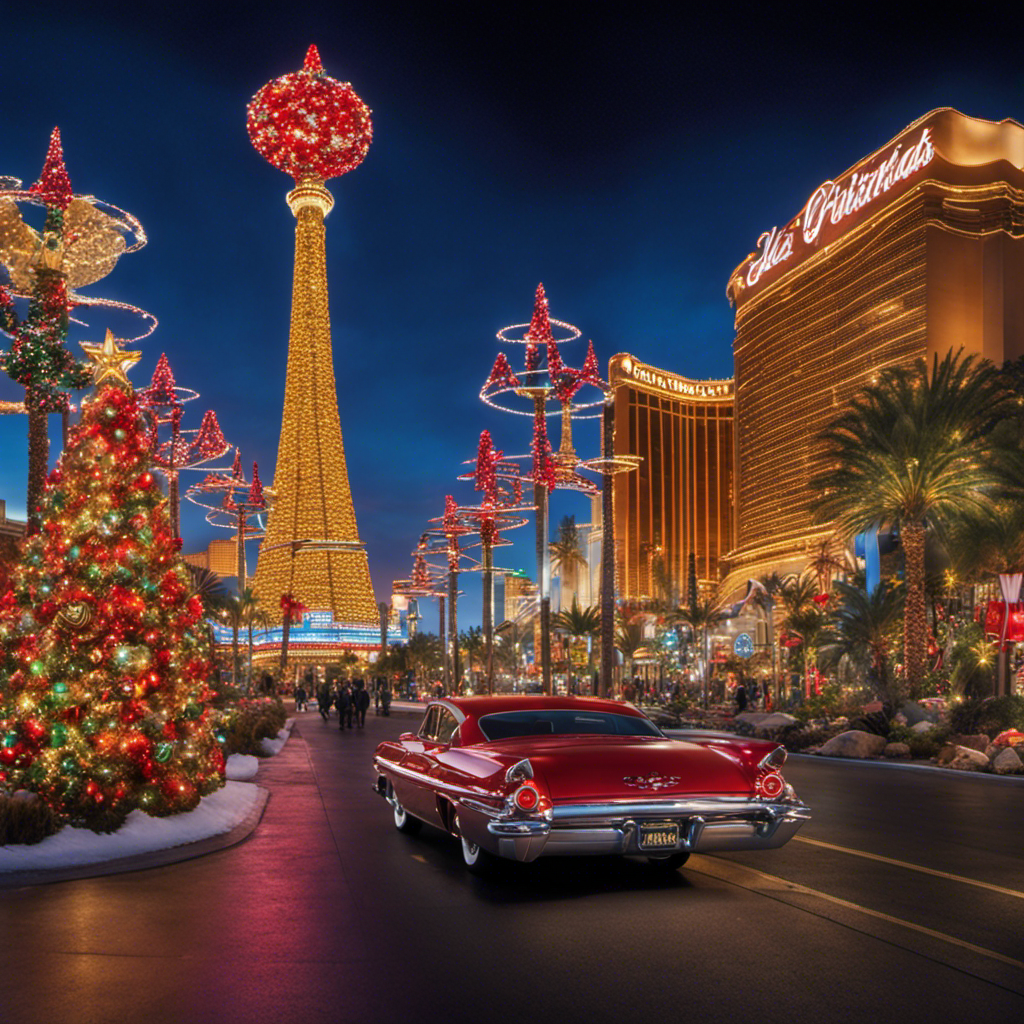 An image capturing the enchanting transformation of Las Vegas during Christmas