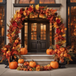 An image featuring a vibrant autumnal display at a Target store, showcasing charming wreaths adorned with colorful leaves and pumpkins, cozy blankets, and seasonal candles, hinting at the arrival of Fall Decor 2022
