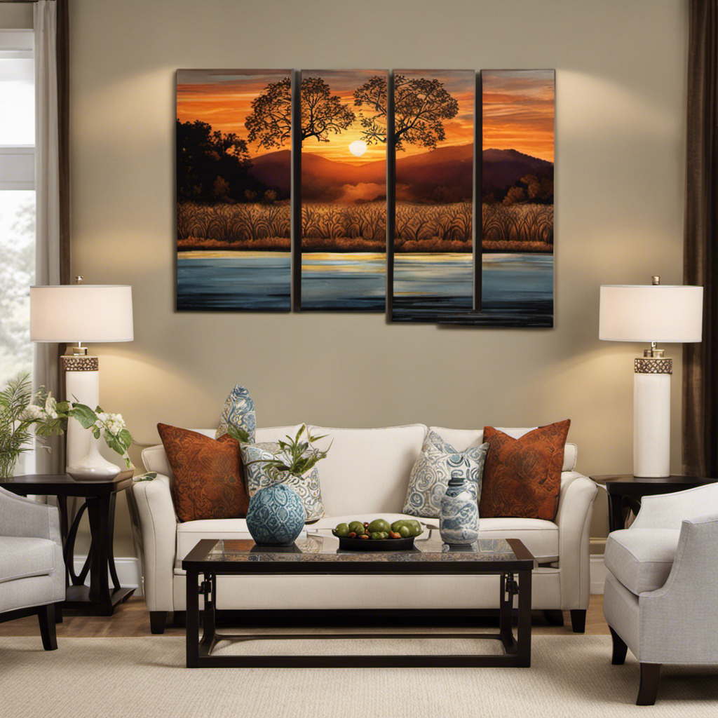 An image showcasing a cozy living room with elegant Med Lift Wall Decor on display