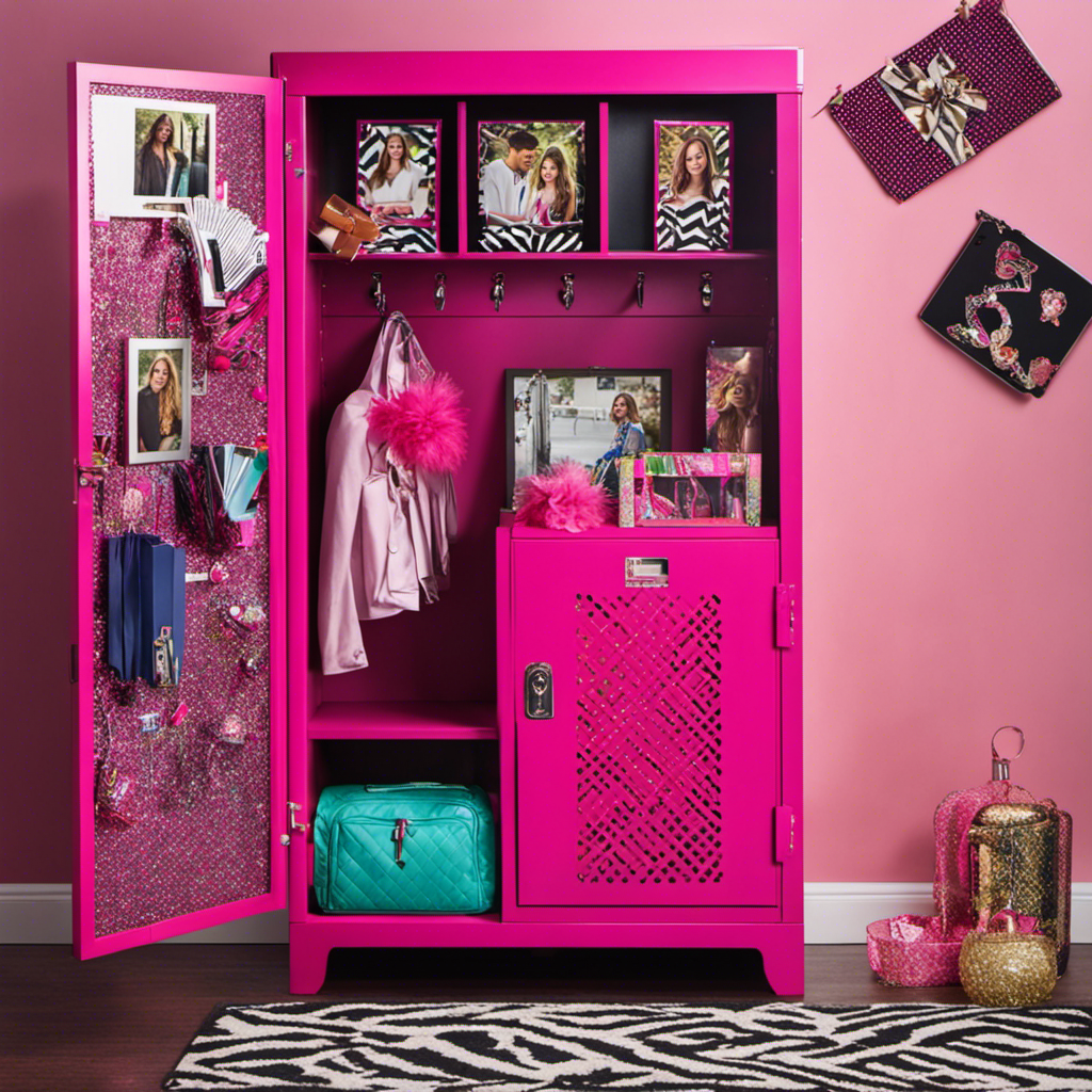An image of a vibrant high school locker adorned with personalized accessories