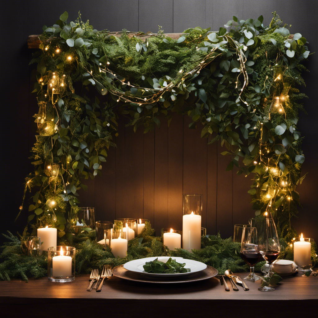 An image showcasing a cozy home interior adorned with lush vines garland