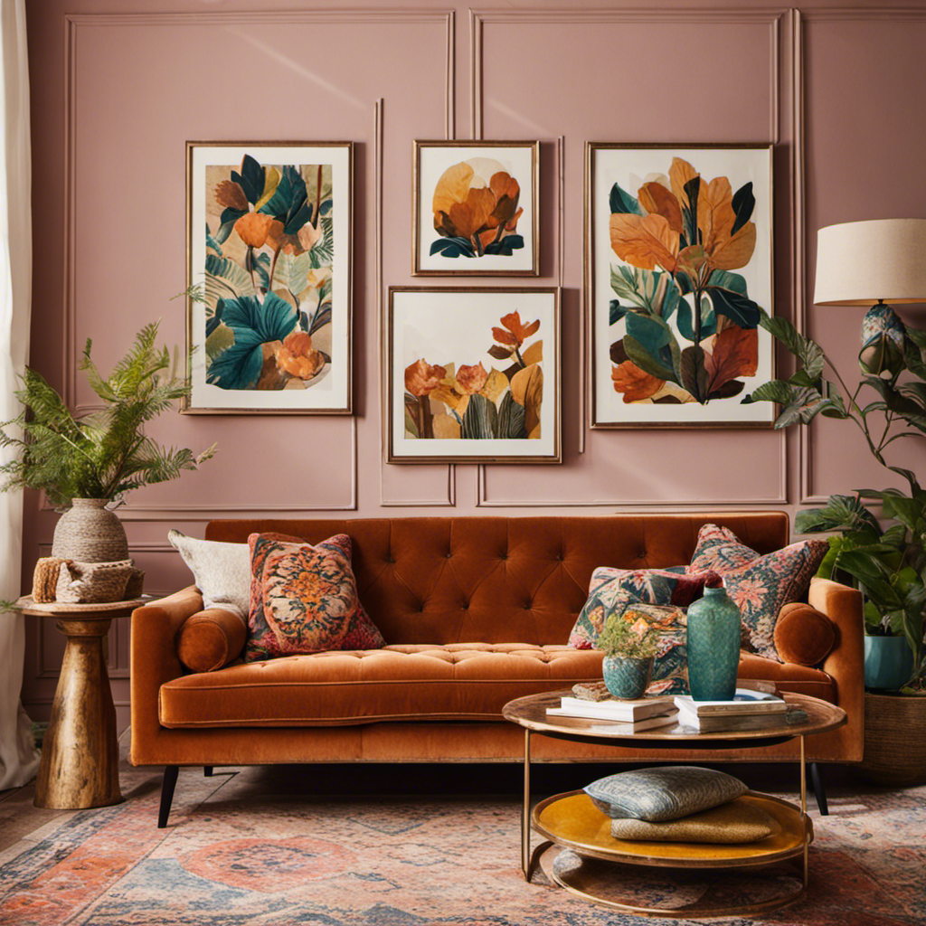 An image showcasing a cozy living room adorned with Anthropologie's eclectic home decor
