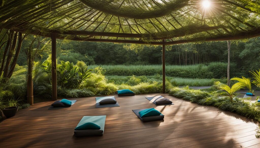 outdoor yoga space