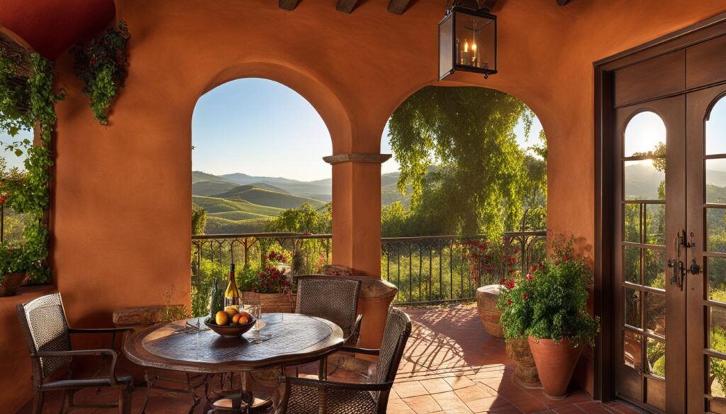 vacation rental in Tuscan-style California vineyard
